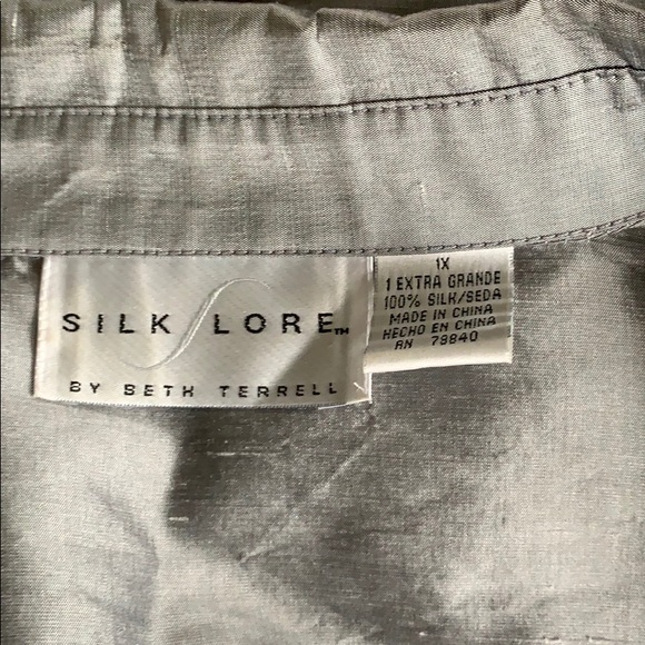 Silver Silk Lore button up blouse with tank Size 1X - Picture 7 of 7